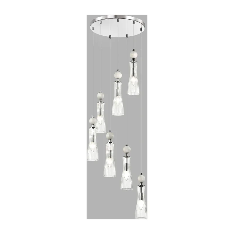 8268/7A NEOCLASSI LN26 159 хром/белый/прозрачный, металл/керамика/стекло Люстра каскадная Е14 7*40W 220V EMILY 4