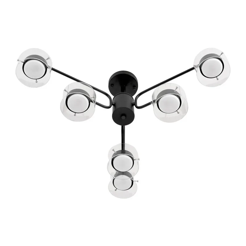 8349/6C COMFI LN26 232 черный/прозрачный, металл/стекло Светильник потолочный LED GX53 6*7W 220V NATALINA 2