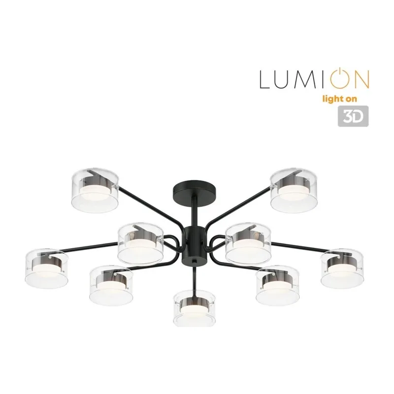 8349/10C COMFI LN26 232 черный/прозрачный, металл/стекло Светильник потолочный LED GX53 10*7W 220V NATALINA 3