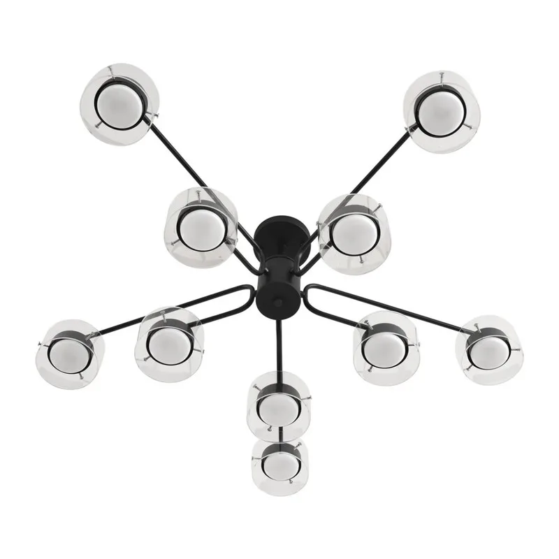 8349/10C COMFI LN26 232 черный/прозрачный, металл/стекло Светильник потолочный LED GX53 10*7W 220V NATALINA 2