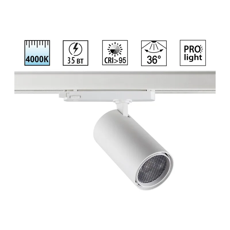 359577 PORT NT25 310 белый Светильник трехфазный трековый светодиодный IP20 LED 35W 4000K 220-240V HELIX