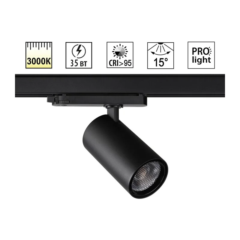 359582 PORT NT25 312 черный Светильник трехфазный трековый светодиодный IP20 LED 35W 3000K 220-240V HELIX