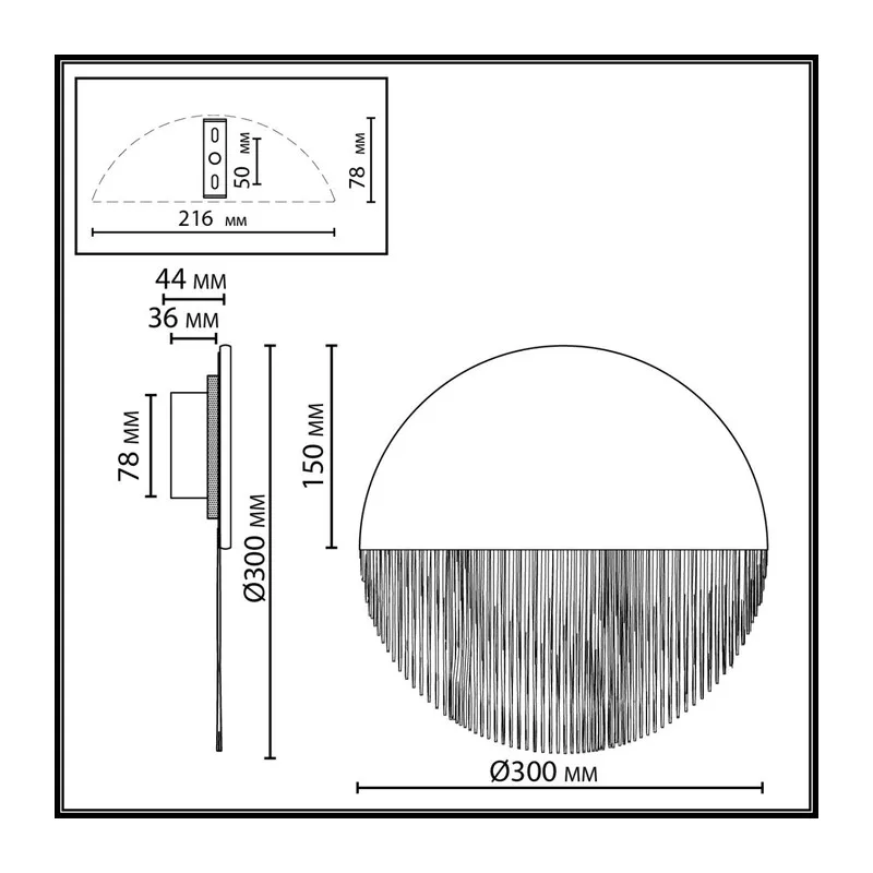 7073/8WL ECODESIGN ODL26 187 Настенный светильник бежевый/пробка/нити/металл IP20 LED 8W 232Лм 3000K 220-240V CORK 6