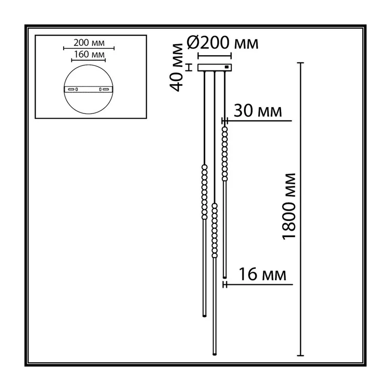 7149/33L HIGHTECH ODL26 221 Подвесной светильник черный/акрилл/металл IP20 LED 32W 2200Лм 3500K 300° 220V MONELLA 5