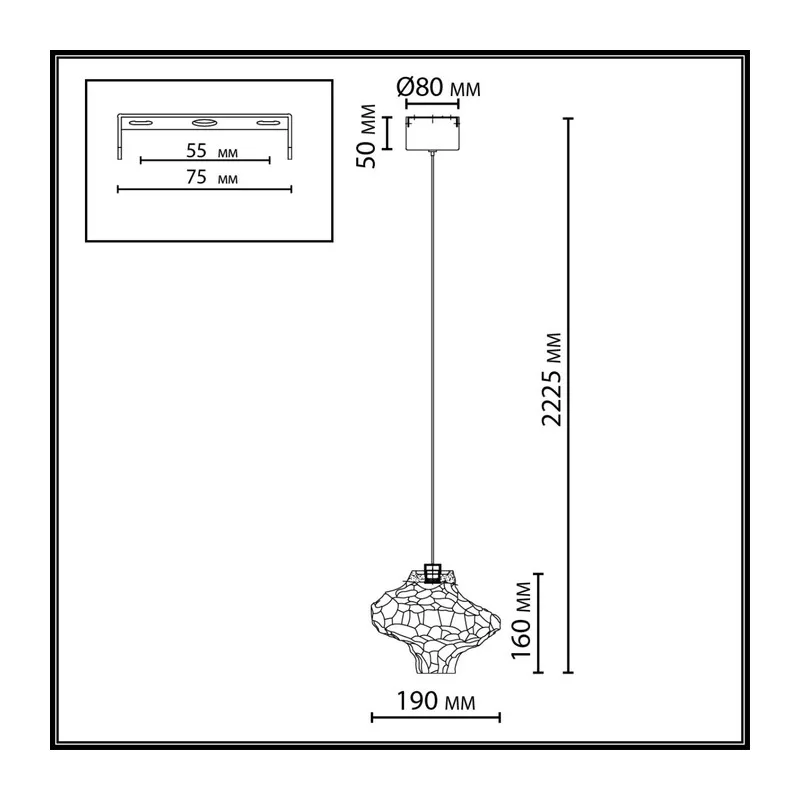 5108/3L L-VISION ODL26 247 металл/стекло Подвес LED x 3W 4000K ORDI 3