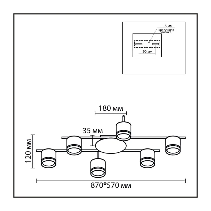 8362/6C COMFI LN 000 черный, металл/акрил Светильник потолочный GX53 LED 6*7W 220V BERTY 3