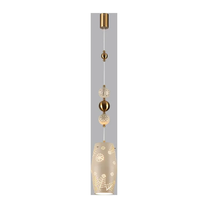 5444/1 PENDANT ODL_EX26 031 бежевый/античная бронза/металл/керамика Подвес E27 1*40W KARELIA 2