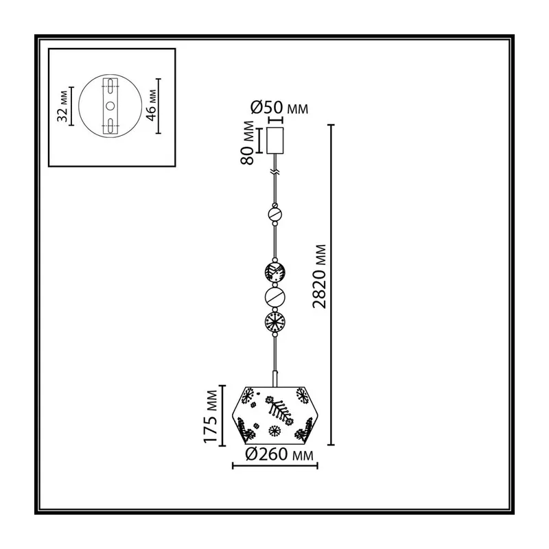 5444/1A PENDANT ODL_EX26 031 бежевый/античная бронза/металл/керамика Подвес E27 1*40W KARELIA 3