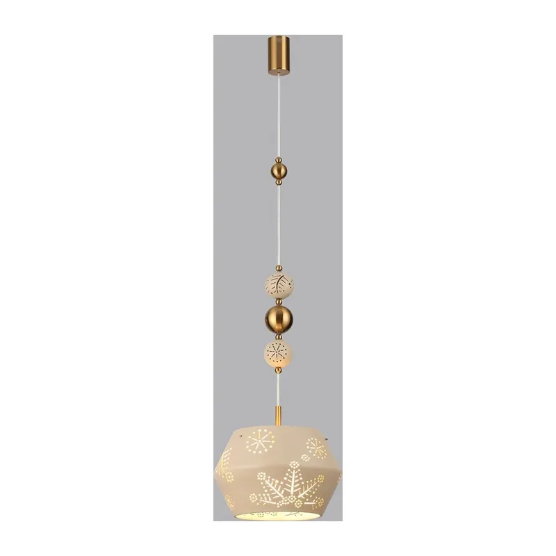 5444/1A PENDANT ODL_EX26 031 бежевый/античная бронза/металл/керамика Подвес E27 1*40W KARELIA 2
