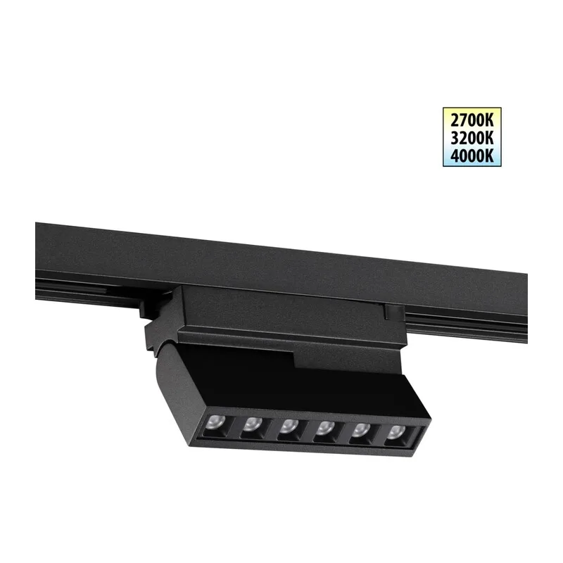 359735 PORT NT25 240 черный Светильник однофазный двухжильный трековый с переключ. цв. температуры IP20 LED 6W 180-265V 2700К/3200К/4000К EOS