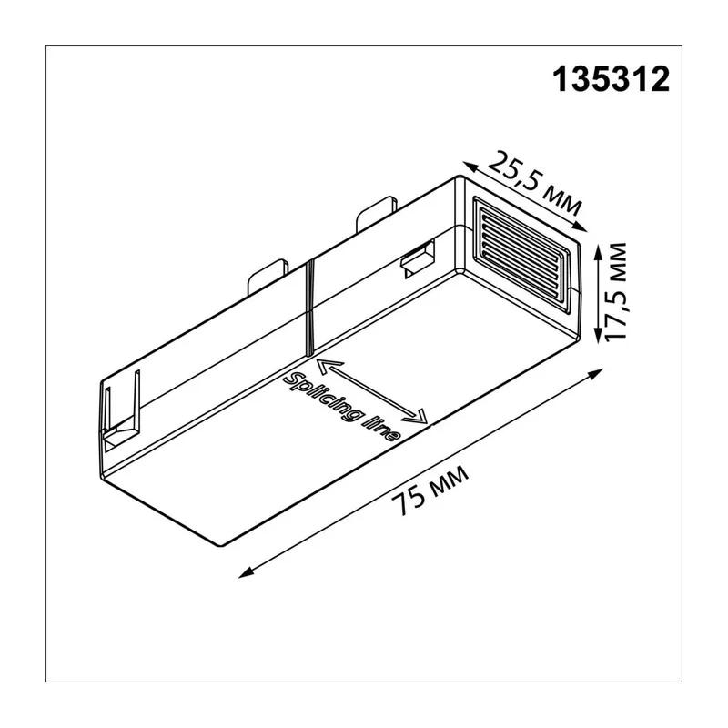 135312 PORT NT25 206 черный Соединитель с токопроводом прямой IP20 90-240V VECTOR 3