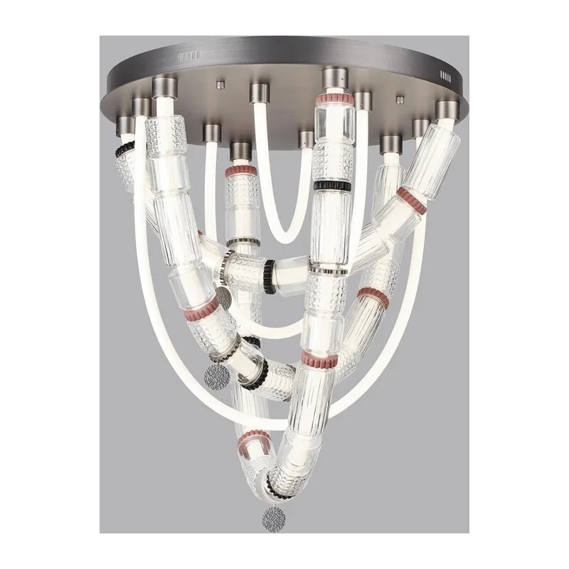 5456/80CL L-VISION ODL_EX26 045 темный сатин.никель/терракот/черный Люстра потолочная LED 80W 4000K COLLIER 3
