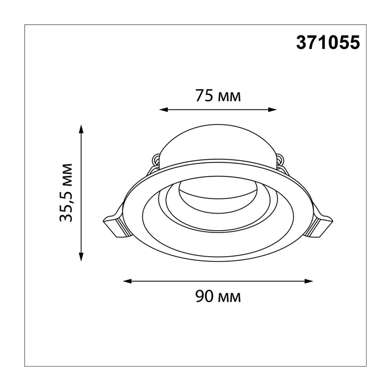 371055 WIR NT26 000 черный Светильник встраиваемый IP20 GU10 12W 220-240V CLOUD 6