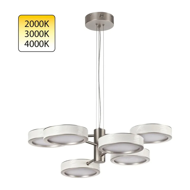5451/99L L-VISION ODL_EX26 белый/никель/металл/керамика/акрил Люстра LED 99W 2000К/3000K/4000K Rivera