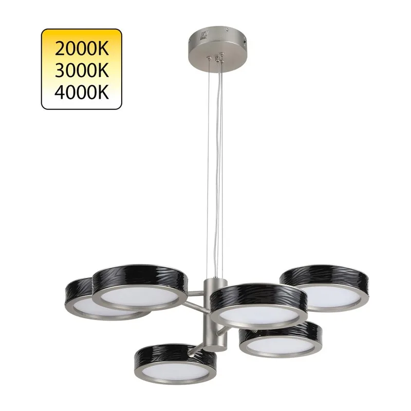 5451/99LB L-VISION ODL_EX26 черный/никель/металл/керамика/акрил Люстра LED 99W 2000К/3000K/4000K Rivera