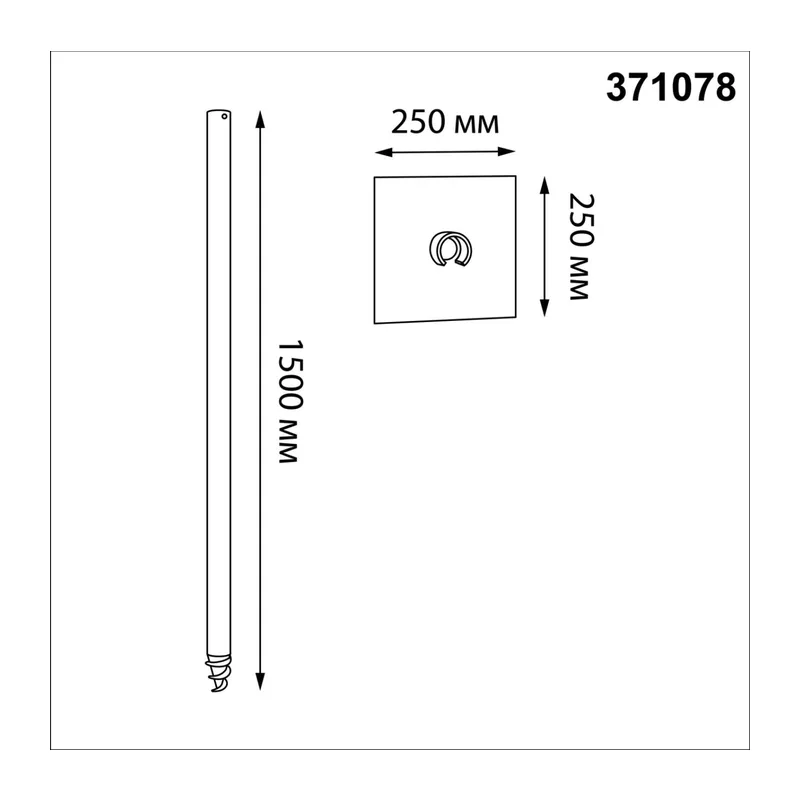 371078 NT26 000 черный Опора для ландшафтного светильника IP67 VINT 3
