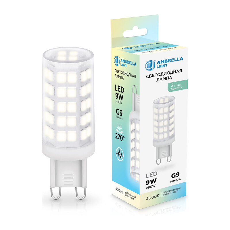 Светодиодная лампа G9 9W 4000K 100904 LED G9 9W 4000K 220-240V Ambrella Light 7
