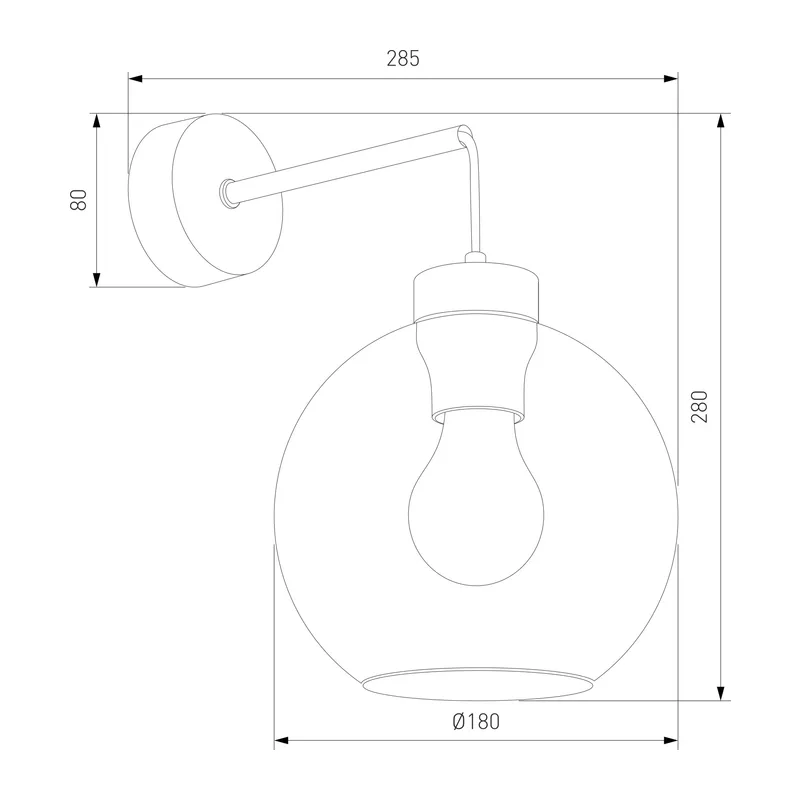 Настенный светильник со стеклянным плафоном 10243 Cubus TK Lighting 3
