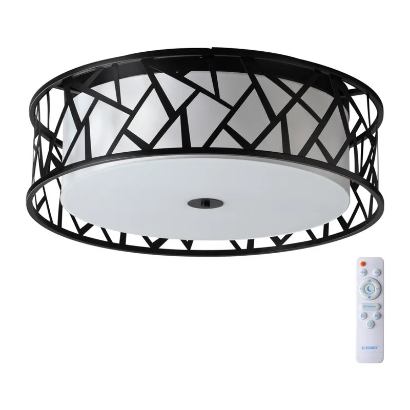 7700/60L AVRA LED SN 596 Светильник металл/ткань/стекло/белый/черный LED 60Вт 3000-6000K D600 IP20 пульт ДУ FABIANA
