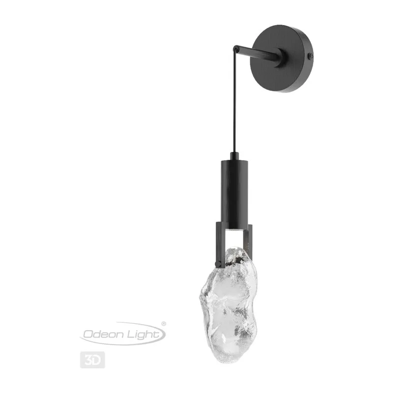 6695/5WL MIDCENT ODL24 239 Настенный светильник брашир. черный/металл/стекло IP20 LED 5W 200Лм 3000K LIA 3