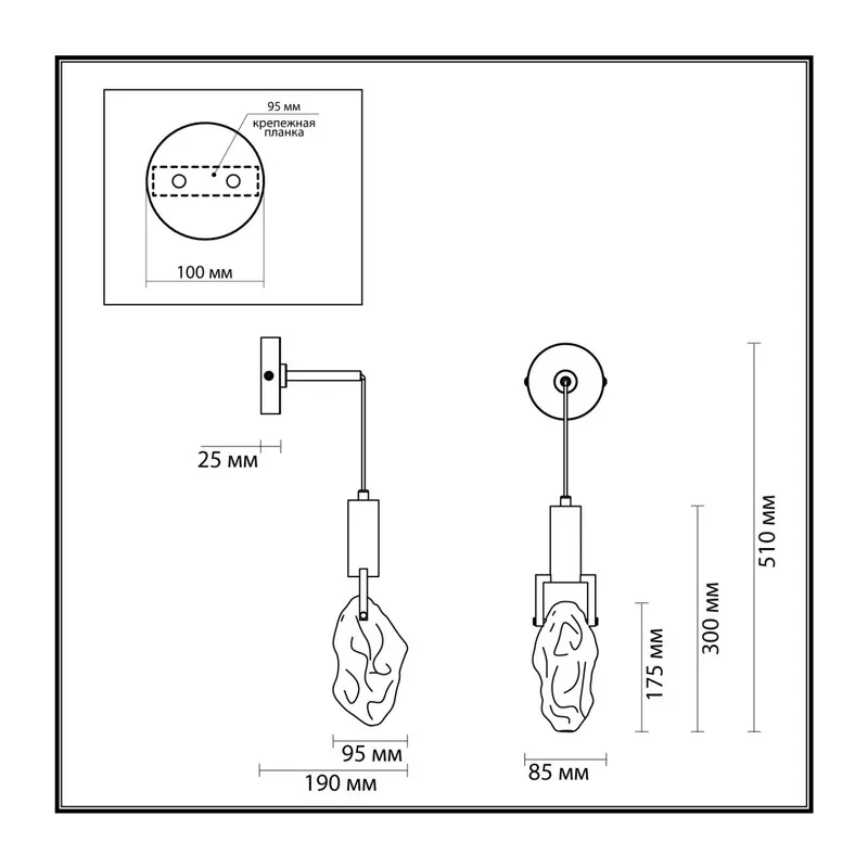 6696/5WL MIDCENT ODL24 239 Настенный светильник матовый никель/металл/стекло IP20 LED 5W 200Лм 3000K LIA 4