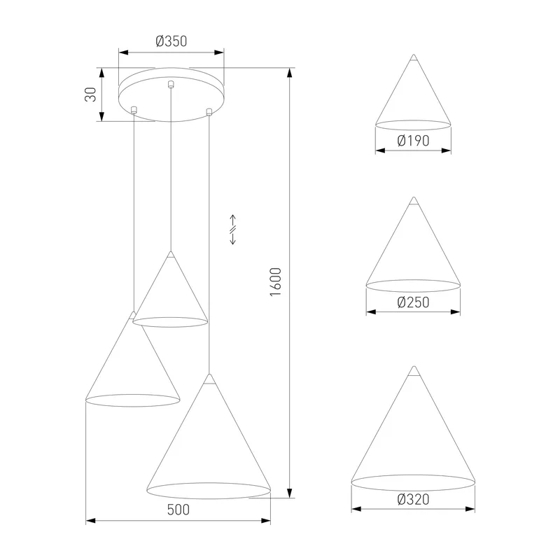Подвесной светильник 11086 CONO MIX TK Lighting 5