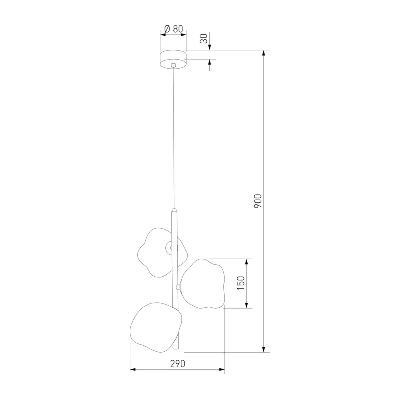 Подвесной светильник со стеклянными плафонами 11107 Lava Sabia TK Lighting 3