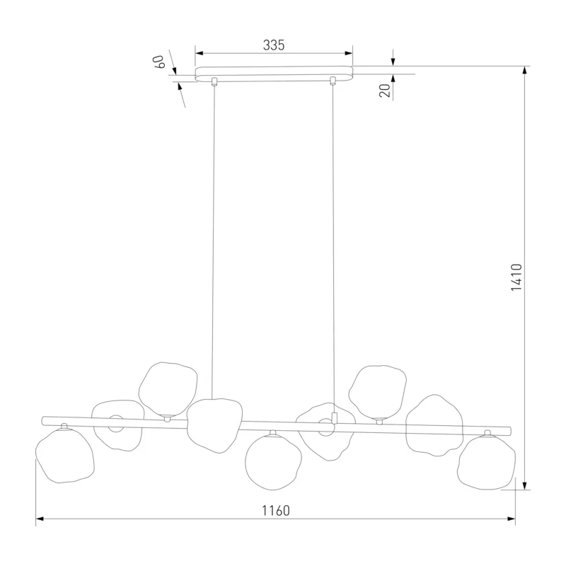 Подвесной светильник со стеклянными плафонами 11110 Lava Sabia TK Lighting 3