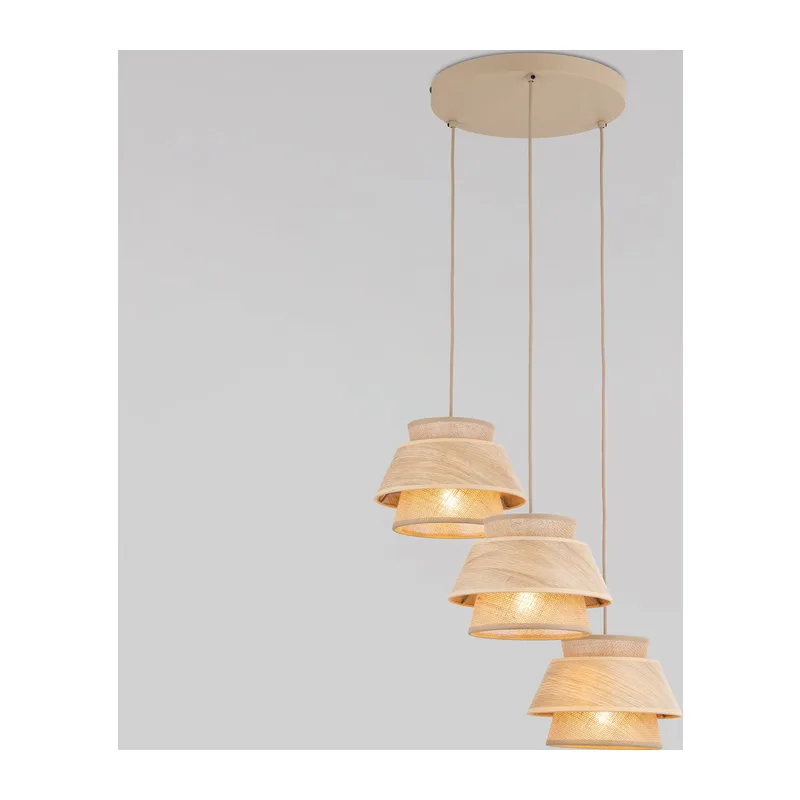 Подвесной светильник с плафоном из натурального дерева и ткани 11808 TK Lighting
