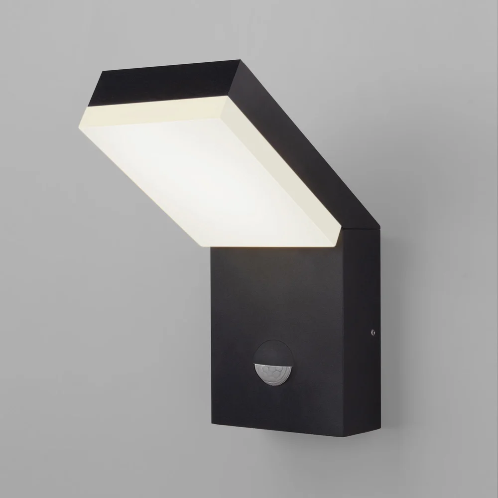 Уличный настенный светодиодный светильник Sensor IP54 с датчиком движения 1541 TECHNO LED черный Elektrostandard