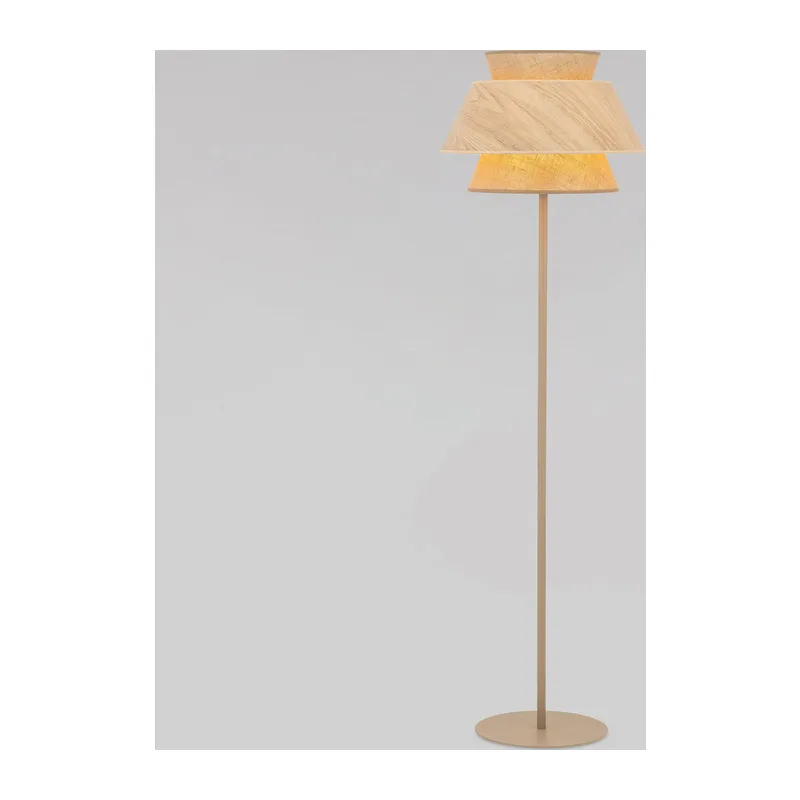 Напольный светильник с абажуром из натурального дерева и ткани 16225 TK Lighting