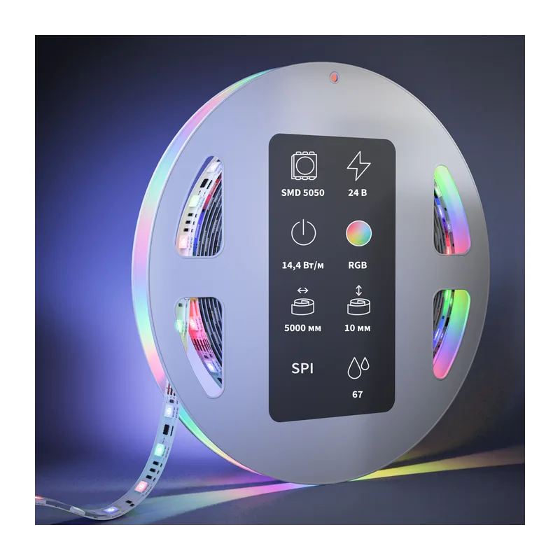 Светодиодная лента 24В 5050 14,4Вт/м 5м IP 67 Адресная (SPI) Цветная (RGB) 201248 Maytoni 2