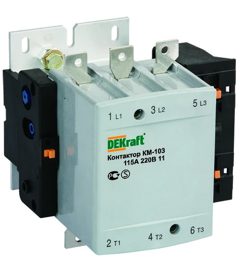 Контактор 115А 380В АС3 1НО+1НЗ КМ-103 Dekraft 2