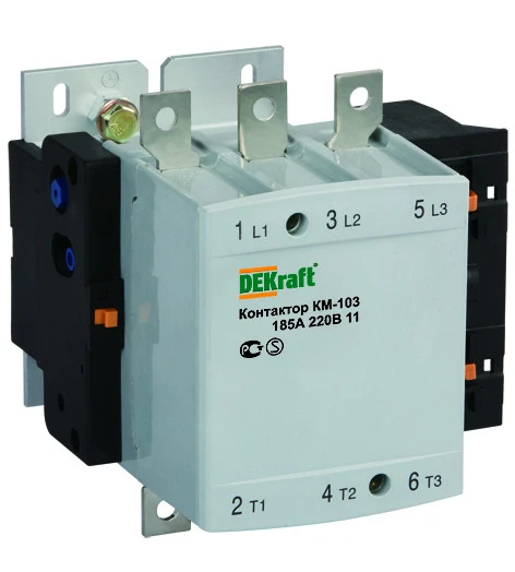 Контактор 265А 220В АС3 1НО+1НЗ КМ-103 Dekraft 2