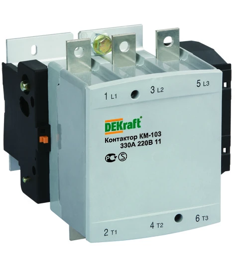 Контактор 330А 220В АС3 1НО+1НЗ КМ-103 Dekraft 2