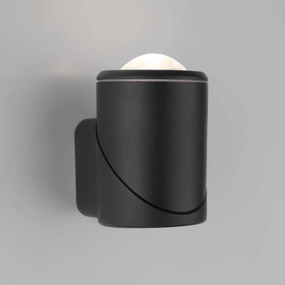 Уличный поворотный светодиодный настенный светильник GIRA U LED IP54 35127/U черный Elektrostandard