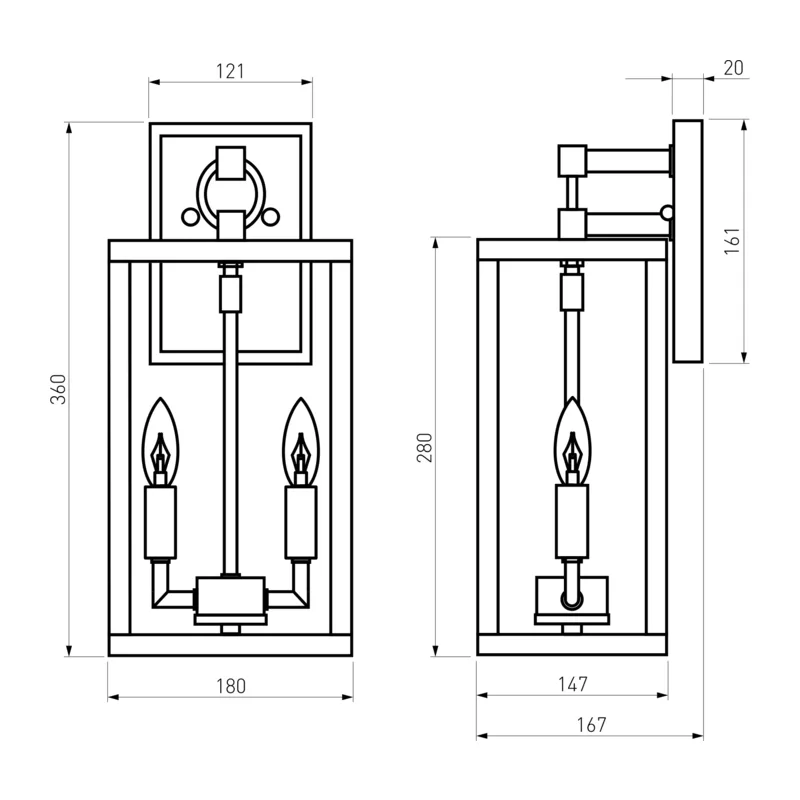 Уличный настенный светильник Candle D 35150/D темно-серый Elektrostandard 4
