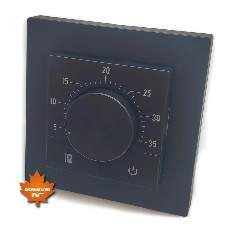 Электронный терморегулятор механическое управление IQ THERMOSTAT Dm черный 2
