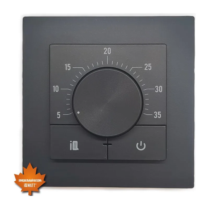 Электронный терморегулятор механическое управление IQ THERMOSTAT Dm черный