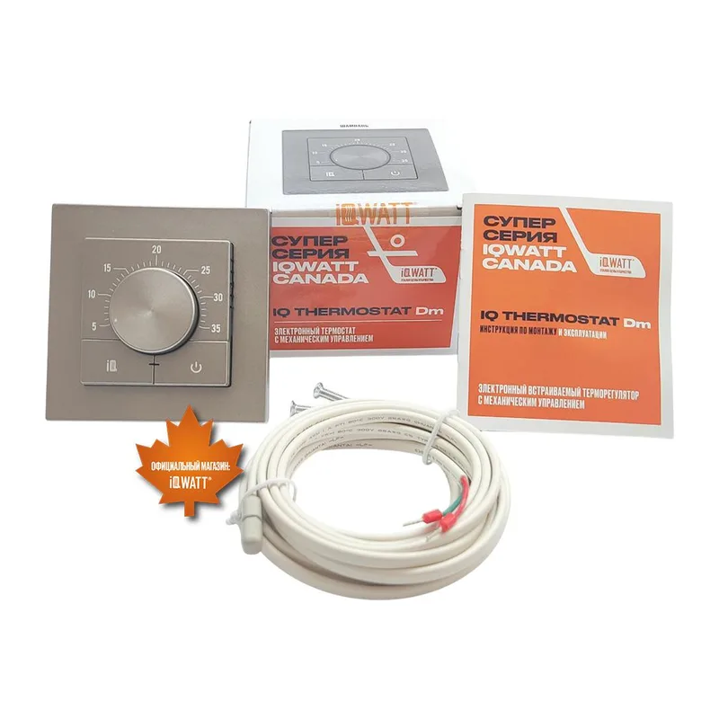 Электронный терморегулятор механическое управление IQ THERMOSTAT Dm шампань 2