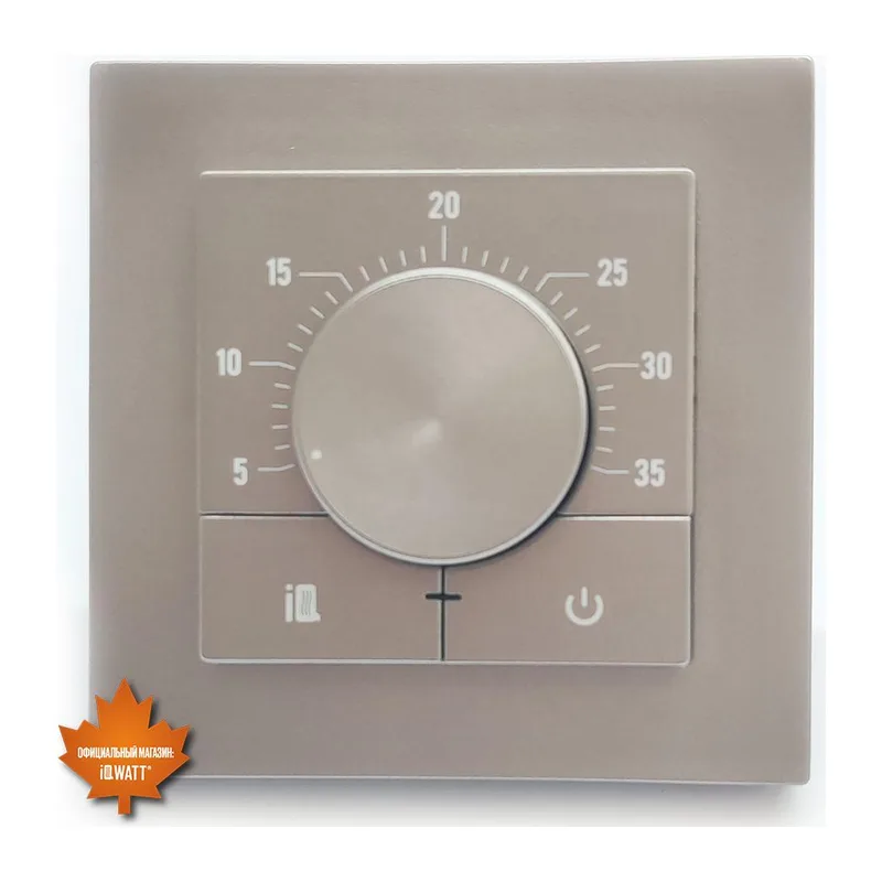 Электронный терморегулятор механическое управление IQ THERMOSTAT Dm шампань