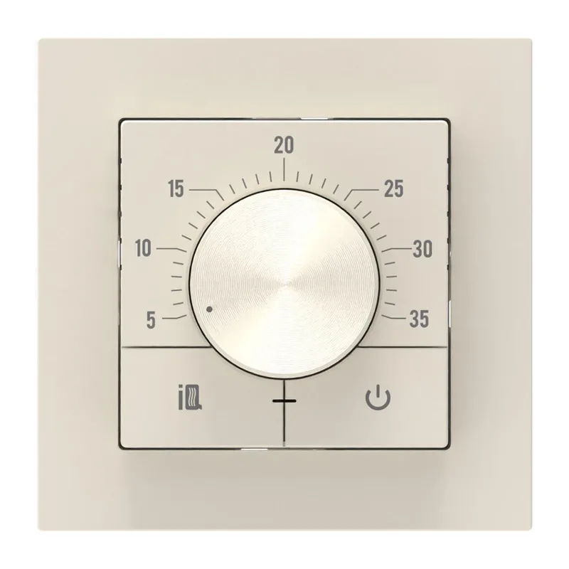 Электронный терморегулятор механическое управление IQ THERMOSTAT Dm слоновая кость
