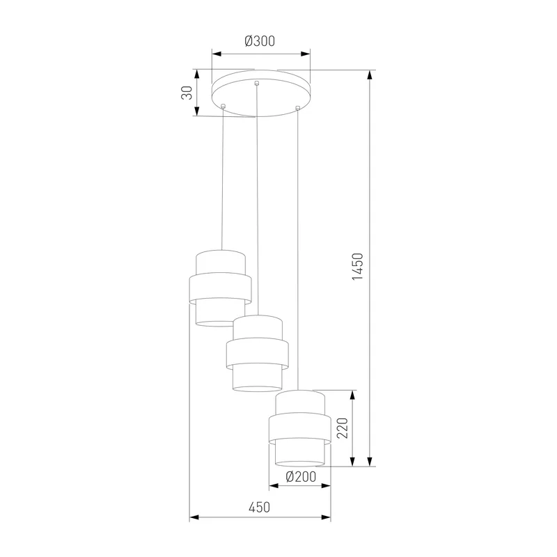 Подвесной светильник с тканевыми абажурами 5981 Calisto TK Lighting 4
