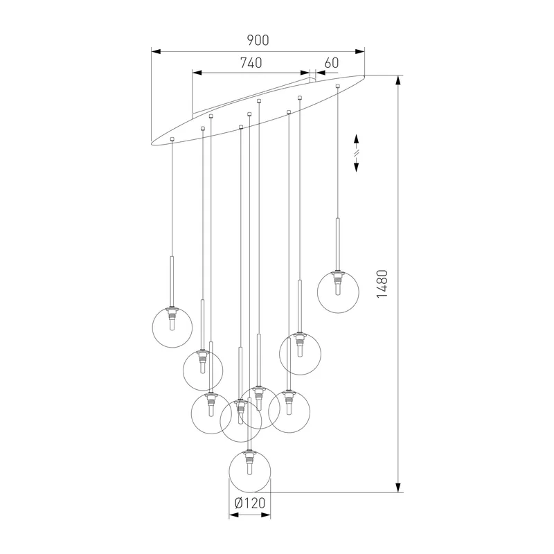 Подвесной светильник со стеклянными плафонами 6148 Estera TK Lighting 4