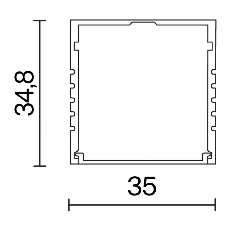 Алюминиевый профиль накладной 35x35 (Серебро, 2 м), ALM-3535AT-S-2M 631008 Maytoni 4