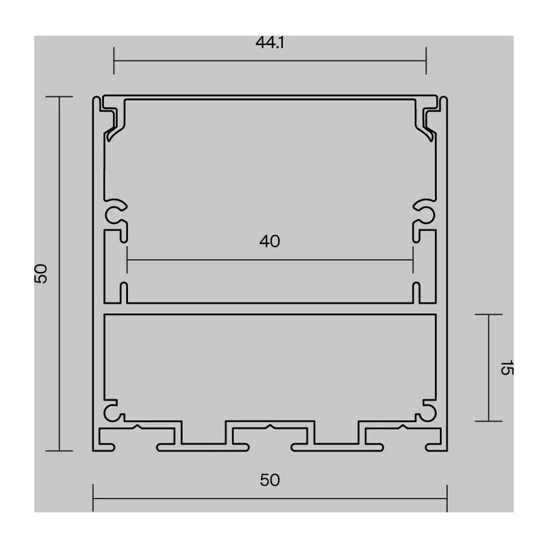 Алюминиевый профиль накладной-подвесной 50x50 (Серебро, 3 м), ALM-5050T-S-3M 633007 Maytoni 5