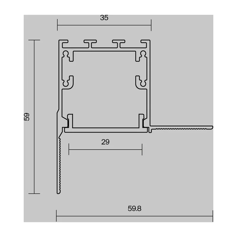 Алюминиевый профиль встраиваемый скрытого монтажа 59x59 (Серебро, 2 м), ALM-5959-S-2M 636014 Maytoni 5