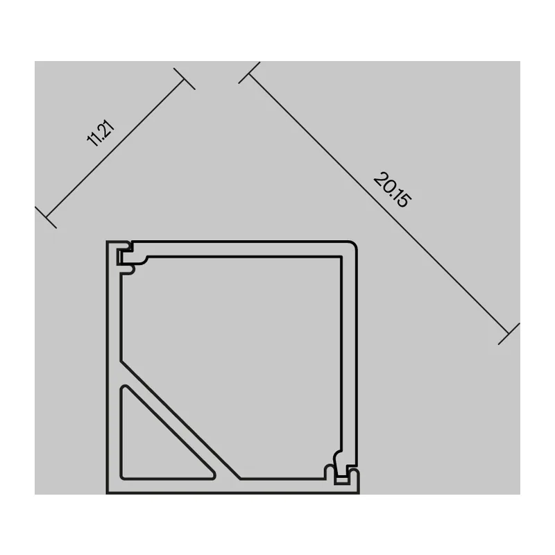 Рассеиватель для профиля 16x16 (Угол, Чёрный, 2 м), ALM-1616S-B-DF-2M 642028 Maytoni 2