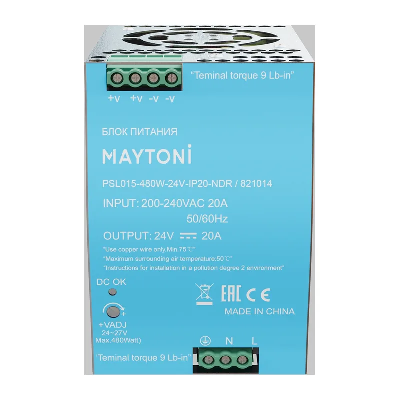 Источник напряжения PSL015 24В 480Вт IP 20 821014 Maytoni 2