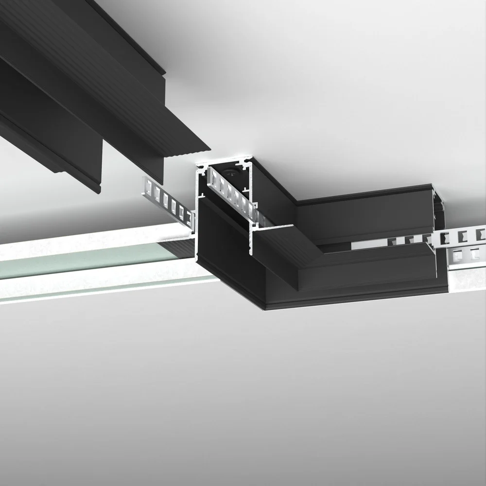 Slim Magnetic Коннектор угловой для встраиваемого шинопровода под ГКЛ 9,5мм черный 85214/00 Elektrostandard